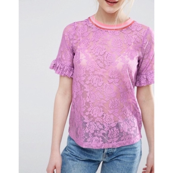 ASOS Tops - 3 for $35 ASOS Ruffle Lace Striped Tipping T-Shirt